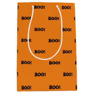 Halloween Beängstigend Boo! Augenbrauen schwarz-or Mittlere Geschenktüte