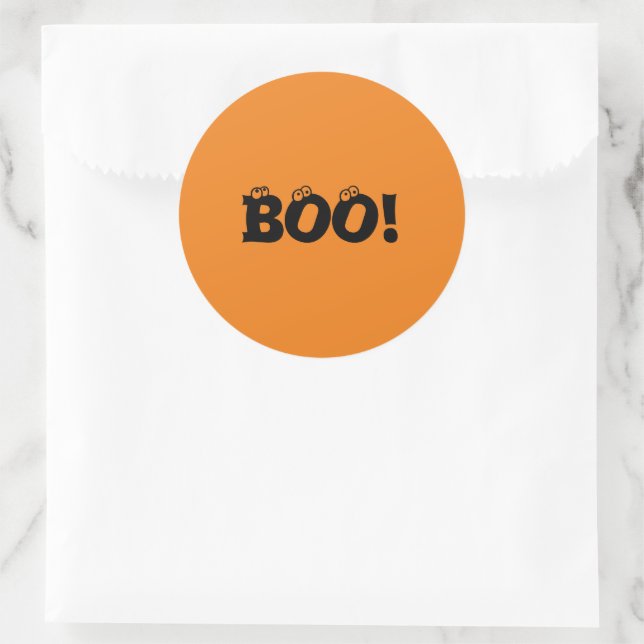Halloween Beängstigend Boo! Augenbrauen schwarz-or Runder Aufkleber (Tasche)