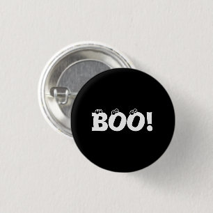 Halloween Beängstigend Boo! Augenbrauen Schwarz-w Button