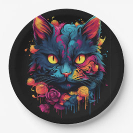 Halloween/Beängstigend Cat/Hexe/Zauberer Pappteller