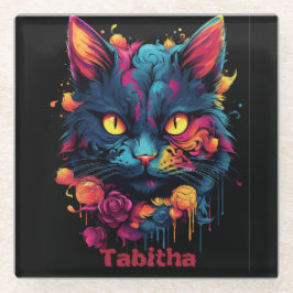 Halloween/Beängstigend Cat/Hexe/Zauberer personali Glasuntersetzer