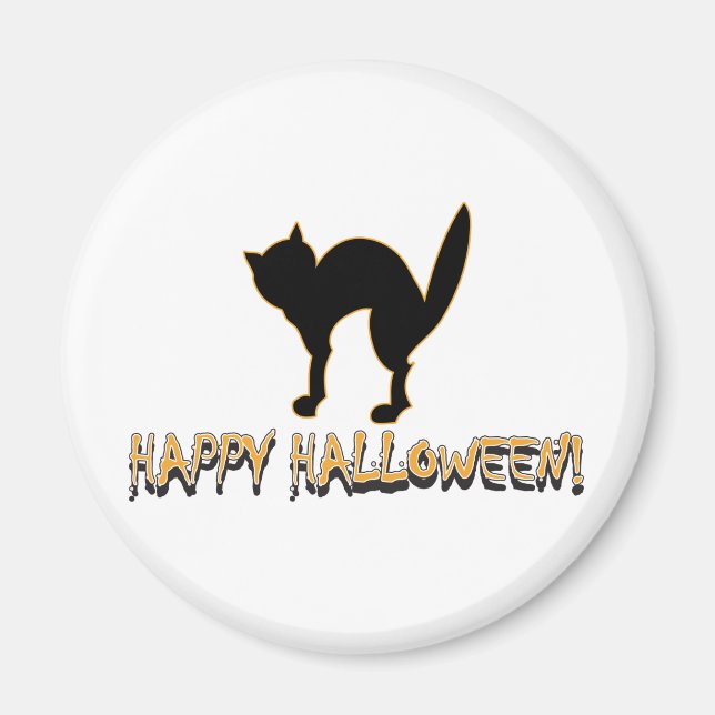 Halloween Beängstigend Cat Magnet (Vorne)