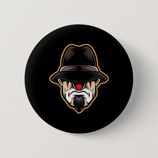 Halloween Beängstigend Clown Cholo Gangster Button (Vorderseite)