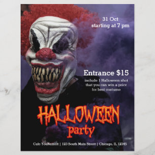 Halloween Beängstigend Clown Flyer