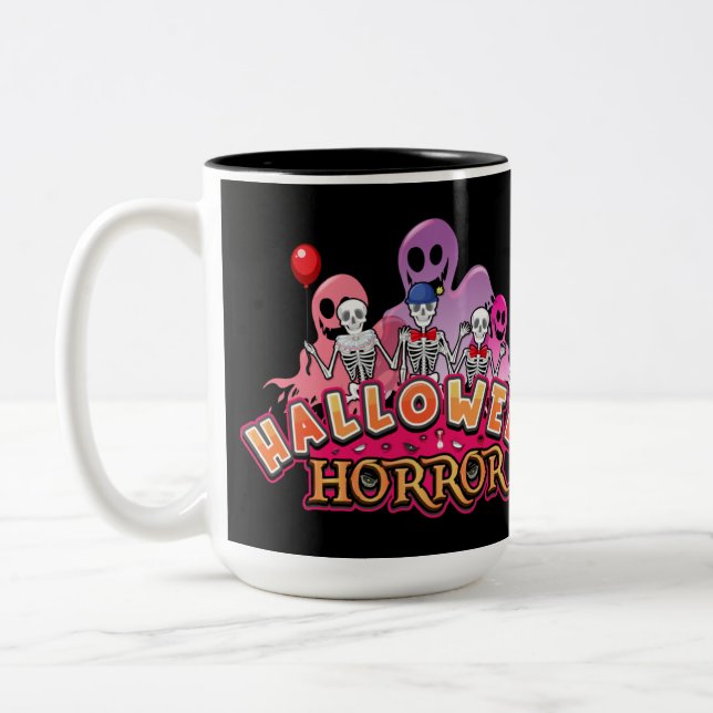 Halloween Beängstigend Clowns Horror Zweifarbige Tasse (Links)