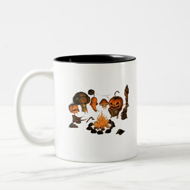 Halloween Beängstigend Design Zweifarbige Tasse (Links)
