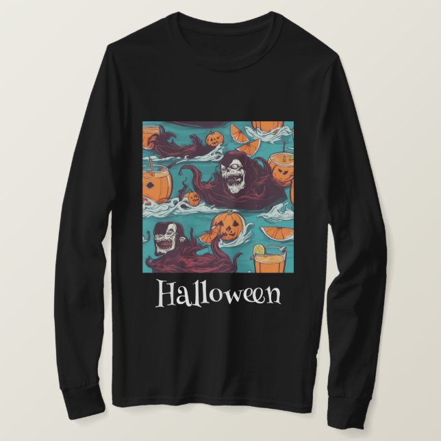 Halloween Beängstigend Evil Pumpkin T-Shirt (Design vorne)