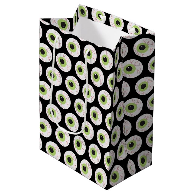 Halloween Beängstigend Eyeball Mittlere Geschenktüte (Vorderseite Schrägansicht)
