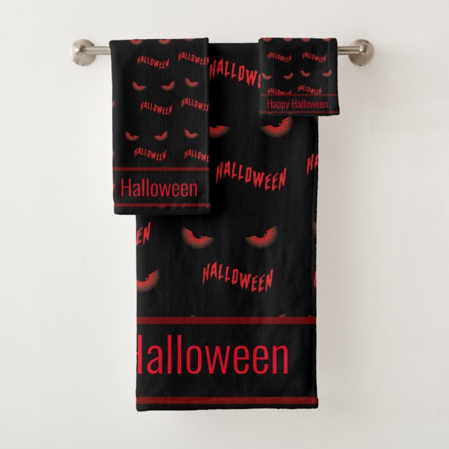 Halloween Beängstigend Eyes Pattern Badhandtuch Set (Insitu)
