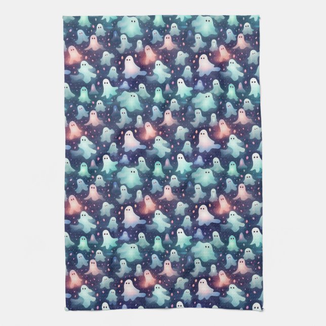 Halloween Beängstigend Ghost und Goblins Geschirrtuch (Vertikal)