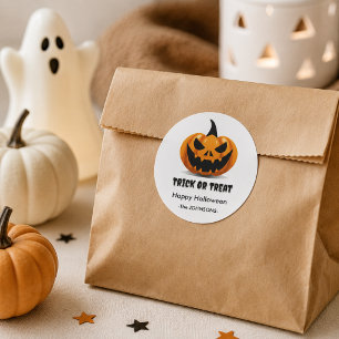 Halloween Beängstigend Jack-o’-Lantern - Runder Aufkleber