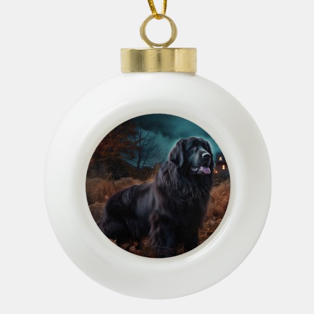 Halloween Beängstigend Keramik Kugel-Ornament (Vorderseite)