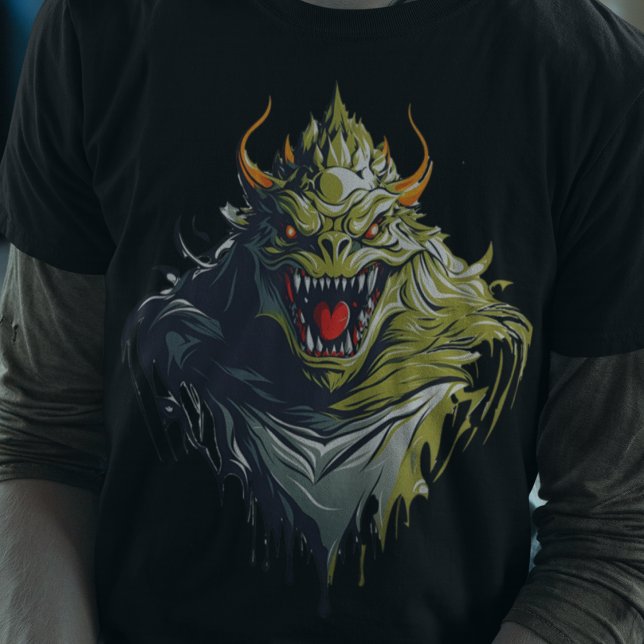 Halloween Beängstigend Monster AI Art T-Shirt (Von Creator hochgeladen)