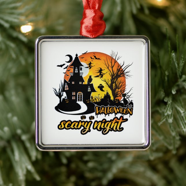 Halloween Beängstigend Night Ornament Aus Metall (Baum)