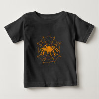 Halloween Beängstigend Orange Spider and Web