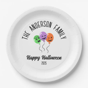 Halloween Beängstigend Pumpkin Balloons Personalis Pappteller