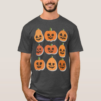 Halloween Beängstigend Pumpkin Face Spooky Season T-Shirt