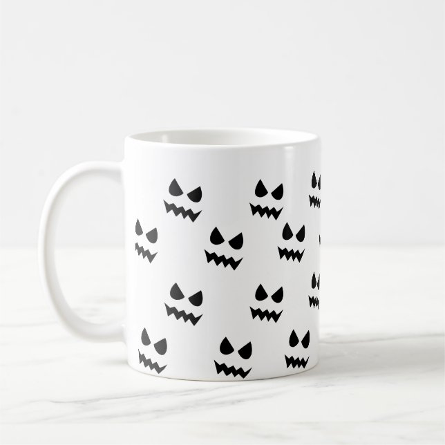Halloween Beängstigend Pumpkin Ghost Face Kaffeetasse (Links)