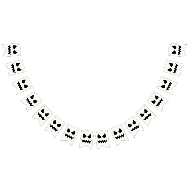 Halloween Beängstigend Pumpkin Ghost Face Wimpelkette (Alle)