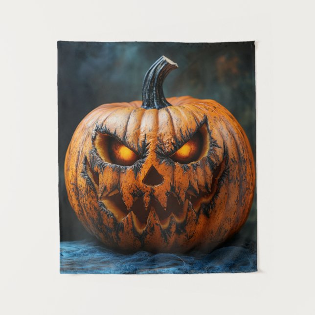 Halloween Beängstigend Pumpkin Tapestry Wandteppich (Vorderseite)