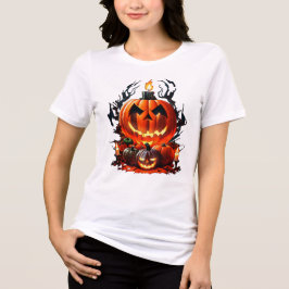 Halloween Beängstigend Pumpkin Tri-Blend Shirt