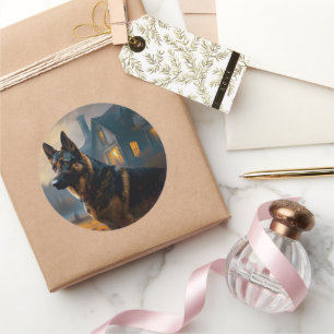 Halloween Beängstigend Runder Aufkleber