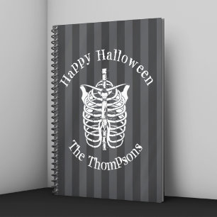 Halloween Beängstigend Skelett Schwarz-weiß X Ray Notizblock