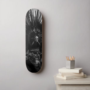 Halloween Beängstigend Skull Black & White Skateboard
