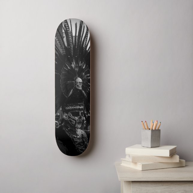 Halloween Beängstigend Skull Black & White Skateboard (Wandkunst)