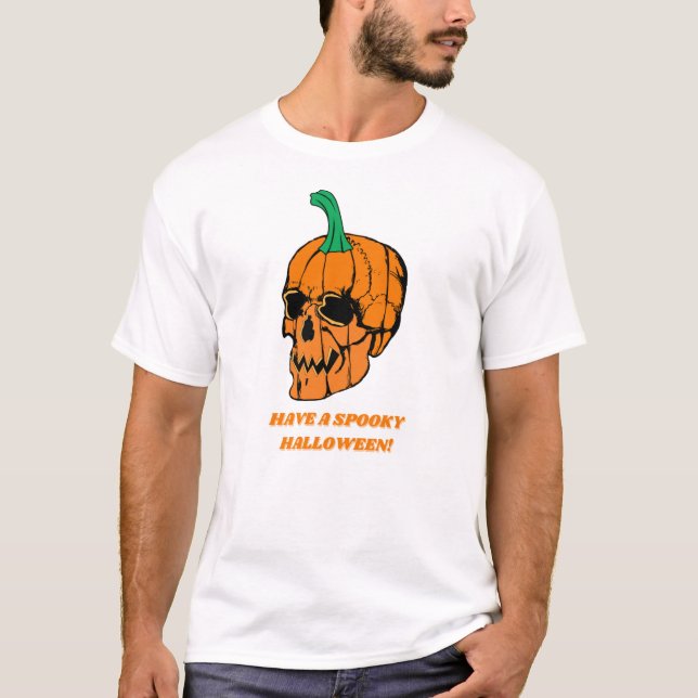 Halloween Beängstigend Skull Pumpkin T-Shirt (Vorderseite)