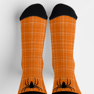 Halloween Beängstigend Spider Orange Black Widow N Socken
