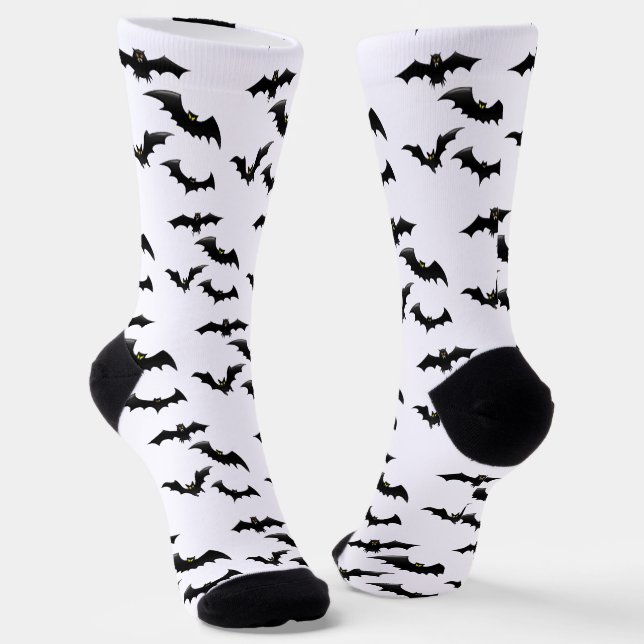 Halloween Beängstigend Spooky Flying Bats-Muster Socken (Gewinkelt)