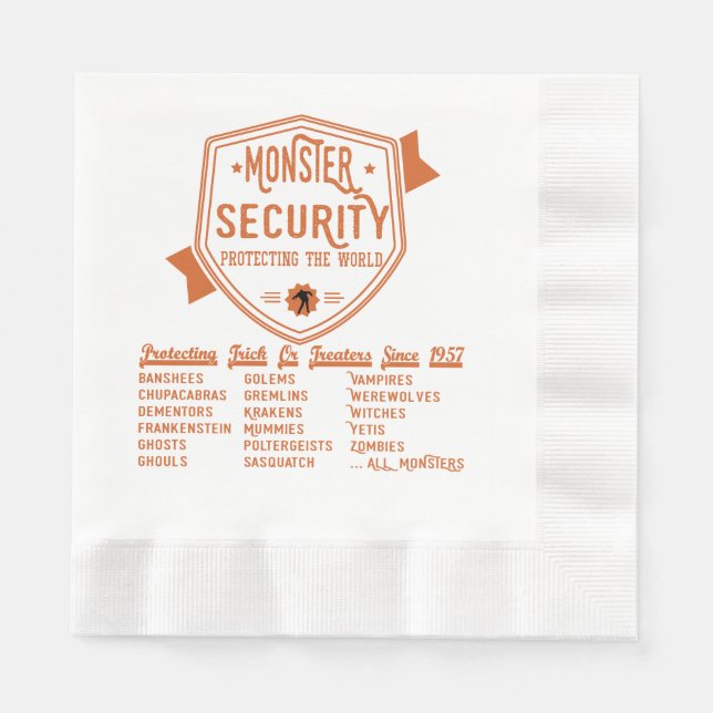 Halloween Beängstigend Spooky Monster Security Fun Serviette (Vorderseite)