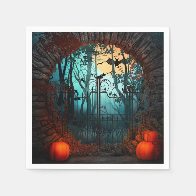 Halloween Beängstigend Szene (2) Serviette (Vorderseite)