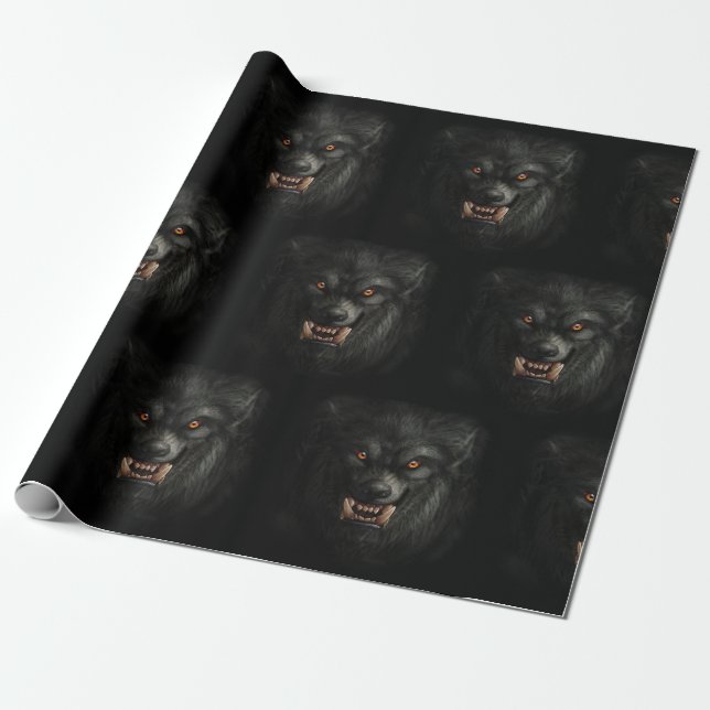 Halloween Beängstigend Werewolf Geschenkpapier (Ungerollt)
