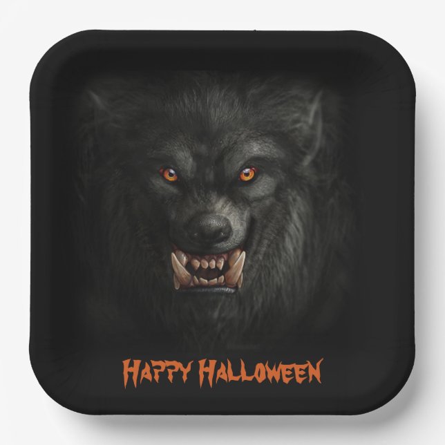 Halloween Beängstigend Werewolf Paper Teller (Vorderseite)