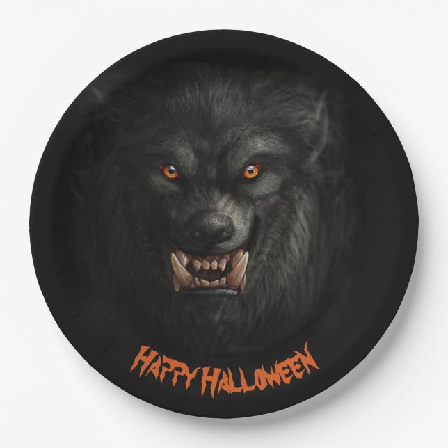 Halloween Beängstigend Werewolf Paper Teller (Vorderseite)