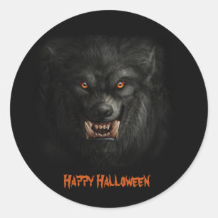Halloween Beängstigend Werewolf Runder Aufkleber