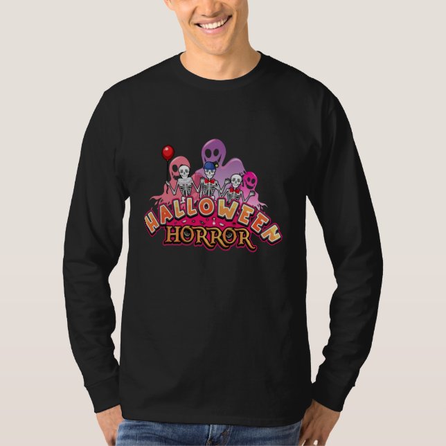 Halloween Beängstigende Clowns Horror Langschläfch T-Shirt (Vorderseite)