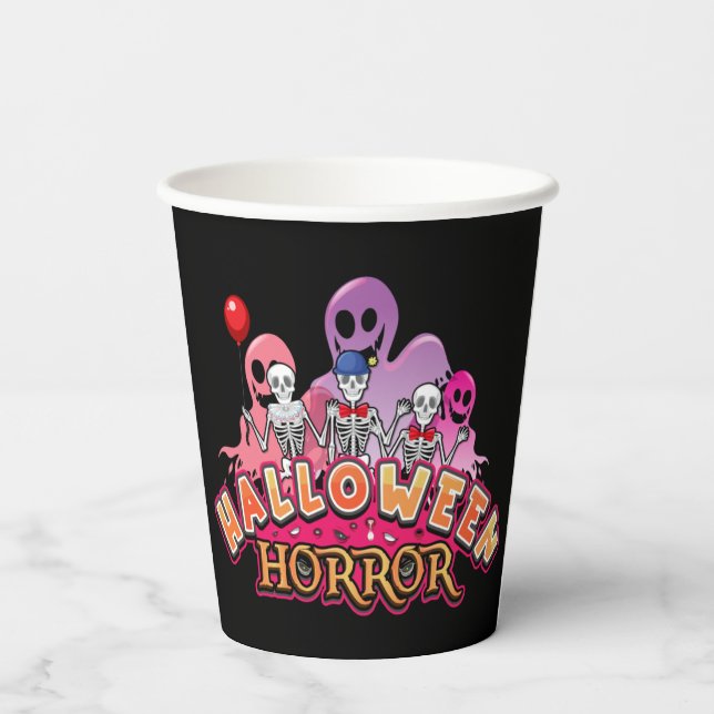Halloween Beängstigende Clowns Horror Paper Cups Pappbecher (Rückseite)