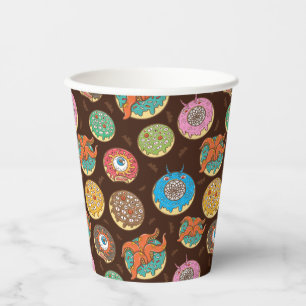 Halloween Beängstigende Donut-Musterpapier-Cups Pappbecher