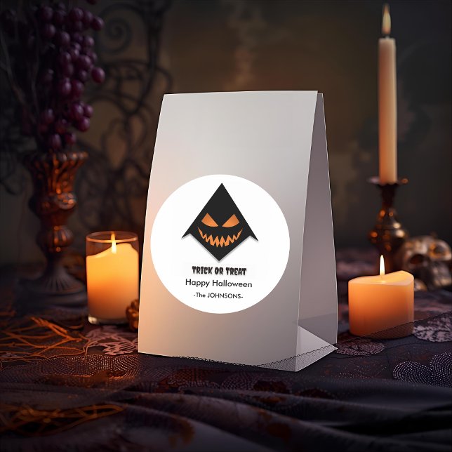 Halloween Beängstigende Gesichter - Trick oder Tre Runder Aufkleber (Von Creator hochgeladen)