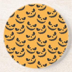 Halloween: beängstigende Gesichter, Vintager Stil. Getränkeuntersetzer