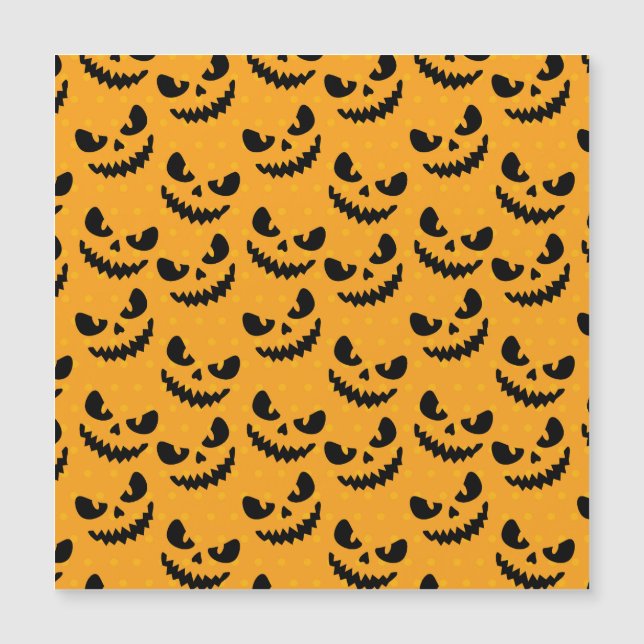 Halloween: beängstigende Gesichter, Vintager Stil. Magnetkarte (Vorderseite)