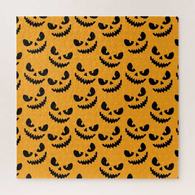 Halloween: beängstigende Gesichter, Vintager Stil. Puzzle (Vertikal)