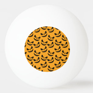 Halloween: beängstigende Gesichter, Vintager Stil. Tischtennisball