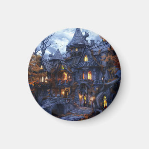 Halloween Beängstigende Hexenburg Magnet