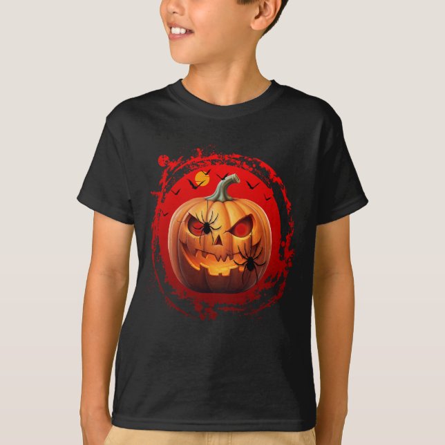 halloween beängstigende Spinnen Fledermäuse T-Shirt (Vorderseite)