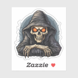 Halloween Beängstigender Cartoon gelangweilt Skele Aufkleber