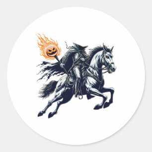Halloween Beängstigender Kürbis Runder Aufkleber